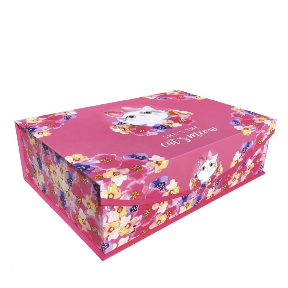 Lady Jayne Cat’s Meow Decorative Flip Top Nesting Storage Box, Medium (10528)